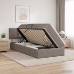 vidaXL Postel s úložným prostorem a matrací Sivohnedá 100 x 200 cm