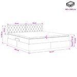 vidaXL Úložná posteľ s čelnou doskou Tmavosivá 140 x 200 cm Zamat – Obrázok 11