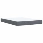 vidaXL Úložná posteľ s čelnou doskou Tmavosivá 140 x 200 cm Zamat – Obrázok 5