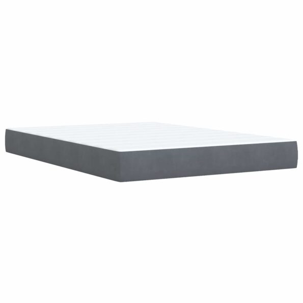 vidaXL Úložná posteľ s čelnou doskou Tmavosivá 140 x 200 cm Zamat – Obrázok 5