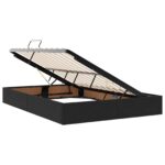 vidaXL Úložná posteľ s čelnou doskou Čierna 160 x 200 cm Zamat – Obrázok 4