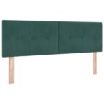 vidaXL Úložná posteľ s čelnou doskou Tmavozelená 160 x 200 cm Zamat – Obrázok 3