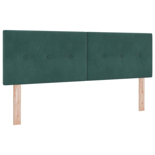 vidaXL Úložná posteľ s čelnou doskou Tmavozelená 160 x 200 cm Zamat – Obrázok 3