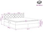 vidaXL Úložná posteľ s čelnou doskou Svetlosivá 180 x 200 cm Zamat – Obrázok 11
