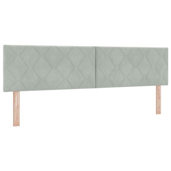 vidaXL Úložná posteľ s čelnou doskou Svetlosivá 180 x 200 cm Zamat – Obrázok 3