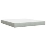 vidaXL Úložná posteľ s čelnou doskou Svetlosivá 180 x 200 cm Zamat – Obrázok 5