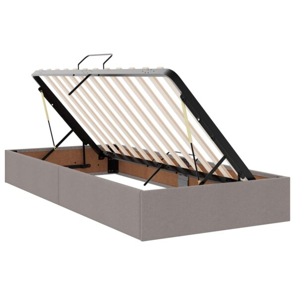 vidaXL LED úložná posteľ s matracom Sivohnedá 90 x 200 cm Látka – Obrázok 4
