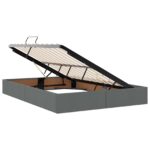 vidaXL LED úložná posteľ s matracom Tmavosivá 160 x 200 cm Látka – Obrázok 4