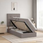 vidaXL Postel s úložným prostorem a matrací Sivohnedá 100 x 200 cm – Obrázok 12