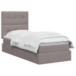 vidaXL Postel s úložným prostorem a matrací Sivohnedá 100 x 200 cm – Obrázok 2