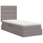 vidaXL Postel s úložným prostorem a matrací Sivohnedá 100 x 200 cm – Obrázok 7