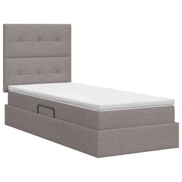 vidaXL Postel s úložným prostorem a matrací Sivohnedá 100 x 200 cm – Obrázok 7
