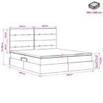 vidaXL Úložná posteľ s čelnou doskou Krémová 200 x 200 cm Látka – Obrázok 11