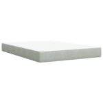 vidaXL LED úložná posteľ s matracom Svetlosivá 160 x 200 cm Zamat – Obrázok 5