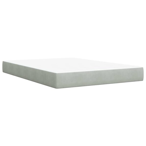 vidaXL LED úložná posteľ s matracom Svetlosivá 160 x 200 cm Zamat – Obrázok 5