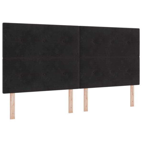vidaXL LED úložná posteľ s matracom Čierna 200 x 200 cm Zamat – Obrázok 3