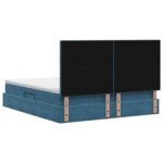 vidaXL LED úložná posteľ s matracom Tmavomodrá 180 x 200 cm Zamat – Obrázok 8