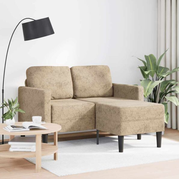 vidaXL 2-miestna pohovka s ležadlom v tvare L, svetlosivá 125 cm, umelá koža – Obrázok 2