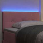 vidaXL LED hlavová doska s LED pásikmi Ružová 90 cm Zamat – Obrázok 4