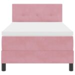 vidaXL Posteľ s pružinovým rámom Ružová 90 x 190 cm Zamat – Obrázok 7