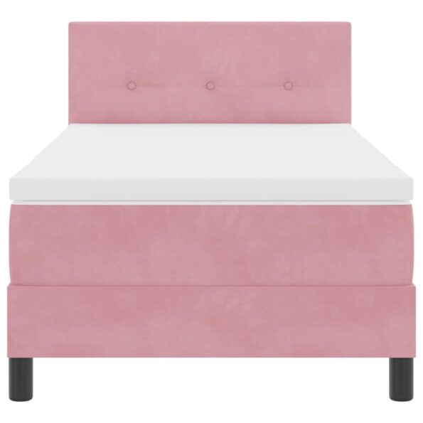 vidaXL Posteľ s pružinovým rámom Ružová 90 x 190 cm Zamat – Obrázok 7
