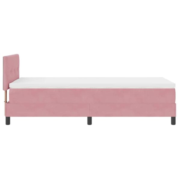 vidaXL Posteľ s pružinovým rámom Ružová 90 x 190 cm Zamat – Obrázok 8