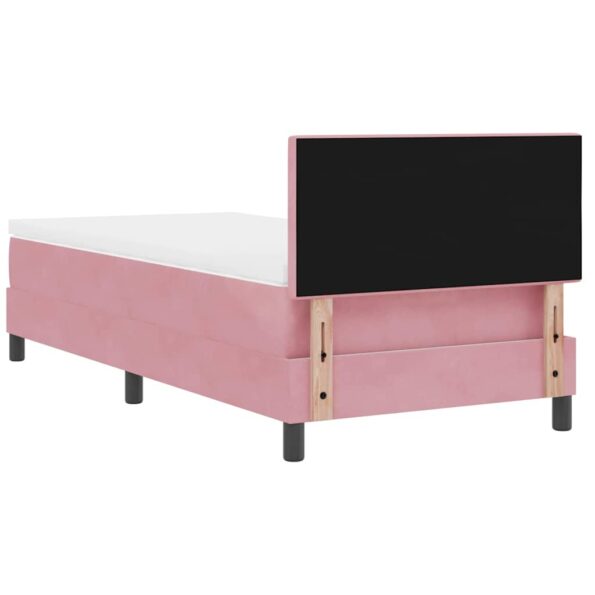 vidaXL Posteľ s pružinovým rámom Ružová 90 x 190 cm Zamat – Obrázok 9