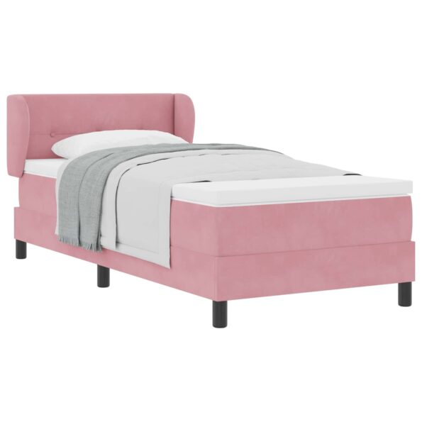 vidaXL Posteľ s pružinovým rámom Ružová 90 x 200 cm Zamat – Obrázok 2