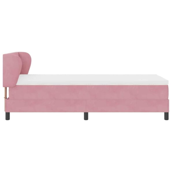 vidaXL Posteľ s pružinovým rámom Ružová 90 x 200 cm Zamat – Obrázok 7