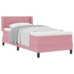 vidaXL Posteľ s pružinovým rámom Ružová 190 x 90 cm Zamat – Obrázok 2