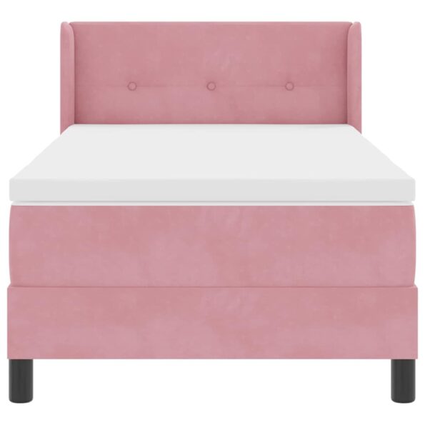 vidaXL Posteľ s pružinovým rámom Ružová 190 x 90 cm Zamat – Obrázok 7