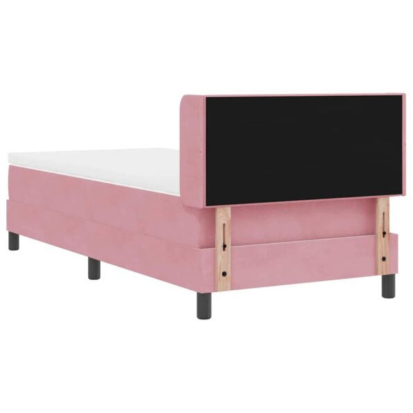 vidaXL Posteľ s pružinovým rámom Ružová 190 x 90 cm Zamat – Obrázok 9