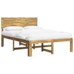 vidaXL Posteľový rám s čelom dvojlôžkový ROSTOCK Biela 140 x 190 cm – Obrázok 2