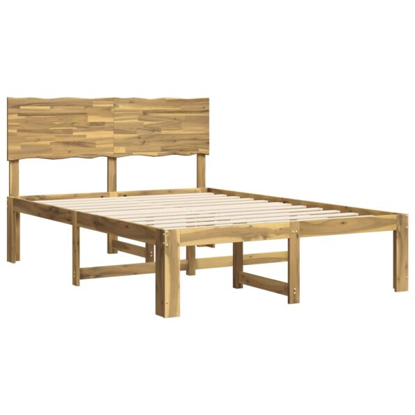 vidaXL Posteľový rám s čelom dvojlôžkový ROSTOCK Biela 140 x 190 cm – Obrázok 3