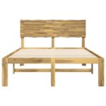 vidaXL Posteľový rám s čelom dvojlôžkový ROSTOCK Biela 140 x 190 cm – Obrázok 4