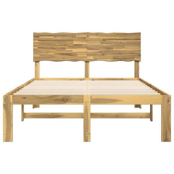 vidaXL Posteľový rám s čelom dvojlôžkový ROSTOCK Biela 140 x 190 cm – Obrázok 4