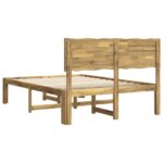 vidaXL Posteľový rám s čelom dvojlôžkový ROSTOCK Biela 140 x 190 cm – Obrázok 6