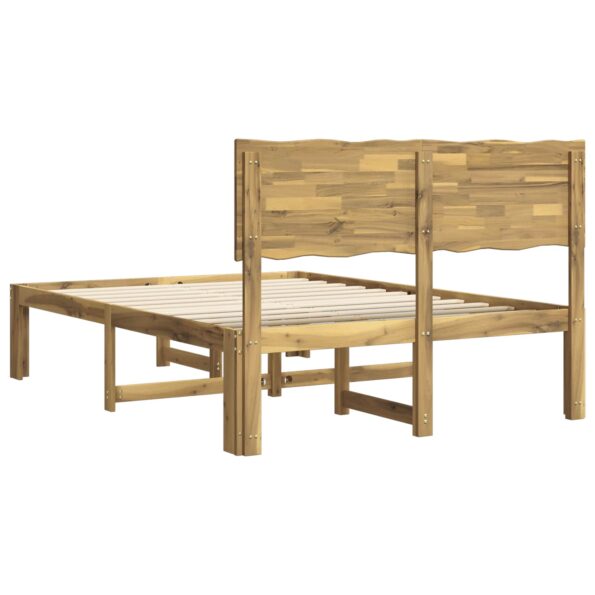 vidaXL Posteľový rám s čelom dvojlôžkový ROSTOCK Biela 140 x 190 cm – Obrázok 6
