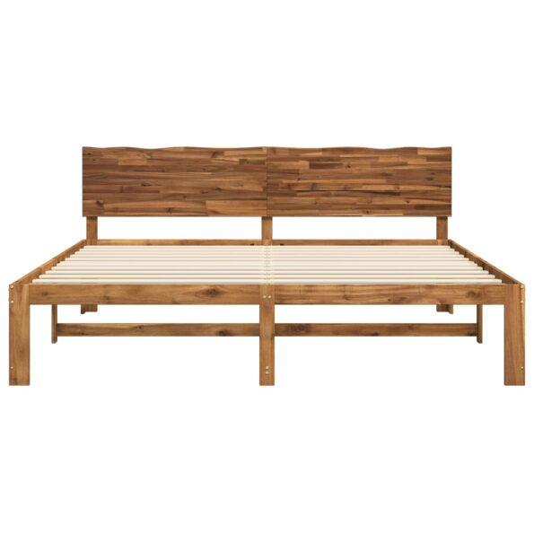 vidaXL Posteľový rám s čelom dvojlôžkový ROSTOCK Prírodná 180 x 200 cm – Obrázok 4