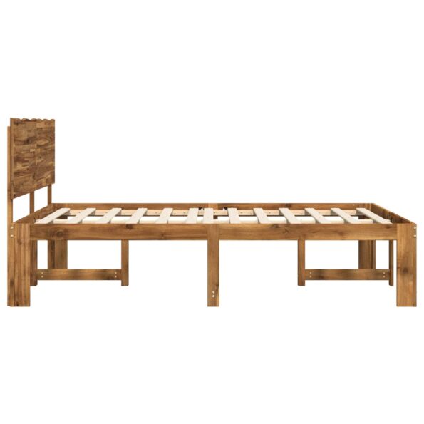 vidaXL Posteľový rám s čelom dvojlôžkový ROSTOCK Prírodná 180 x 200 cm – Obrázok 5