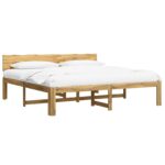 vidaXL Posteľový rám s čelom dvojlôžkový ROSTOCK Biela 200 x 200 cm – Obrázok 2