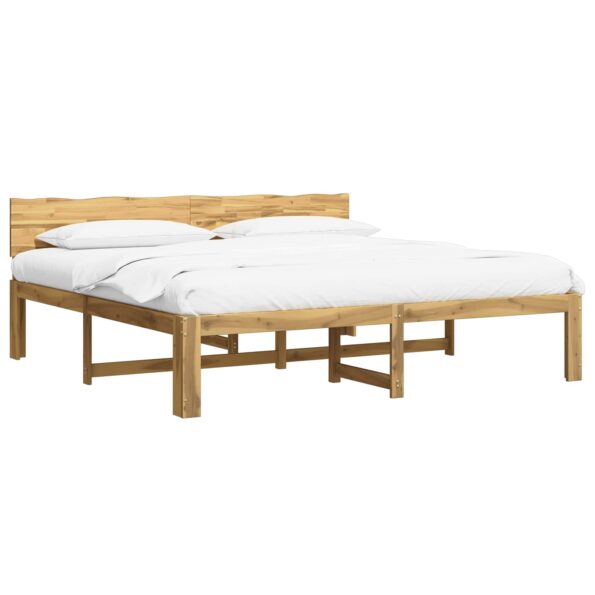 vidaXL Posteľový rám s čelom dvojlôžkový ROSTOCK Biela 200 x 200 cm – Obrázok 2