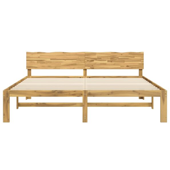 vidaXL Posteľový rám s čelom dvojlôžkový ROSTOCK Biela 200 x 200 cm – Obrázok 4