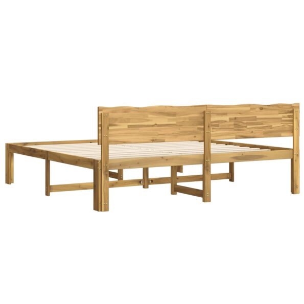 vidaXL Posteľový rám s čelom dvojlôžkový ROSTOCK Biela 200 x 200 cm – Obrázok 6