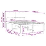vidaXL Posteľový rám s čelom dvojlôžkový ROSTOCK Prírodná 152 x 203 cm – Obrázok 10