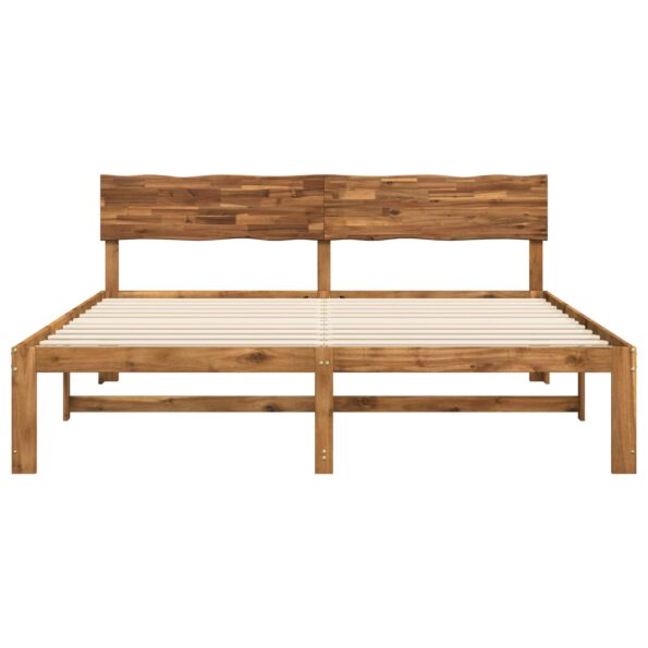 vidaXL Posteľový rám s čelom dvojlôžkový ROSTOCK Prírodná 193 x 203 cm – Obrázok 4