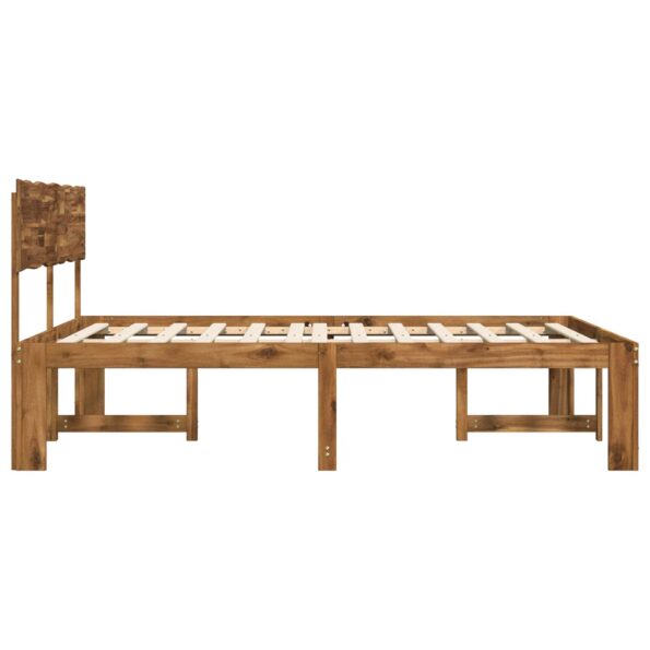 vidaXL Posteľový rám s čelom dvojlôžkový ROSTOCK Prírodná 193 x 203 cm – Obrázok 5