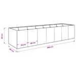 vidaXL Záhradný kvetináč Strieborná 280 x 80 x 60 cm – Obrázok 7