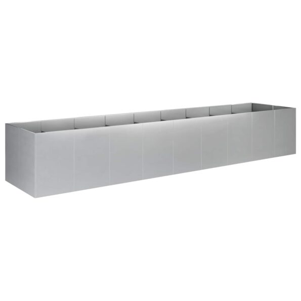 vidaXL Záhradný kvetináč Strieborná 360 x 80 x 60 cm Pozinkovaná oceľ – Obrázok 2