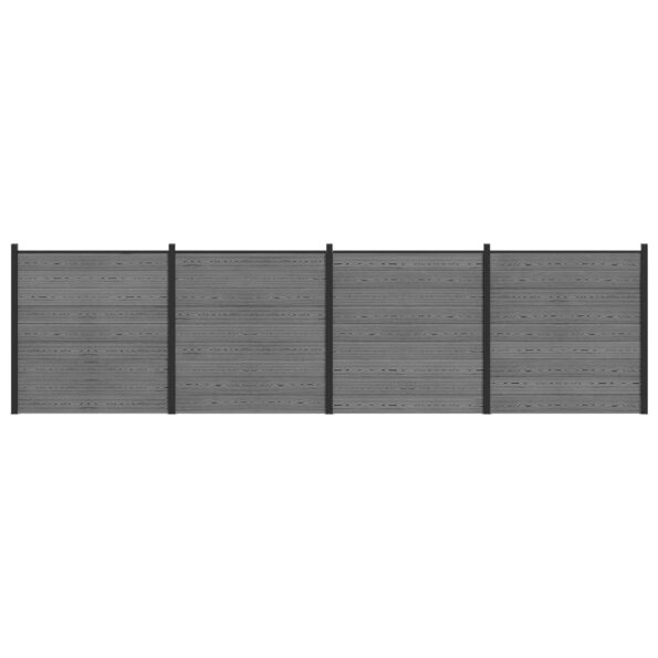 vidaXL Súprava plotov 699 x 186 cm WPC a hliník Sivá – Obrázok 2